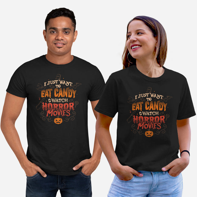 Candy And Horror Movies-unisex basic tee-eduely