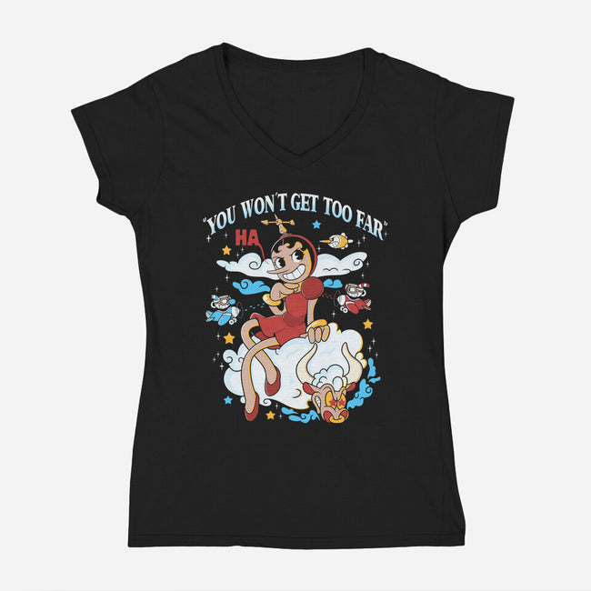 Sky Boss-womens v-neck tee-Douglasstencil