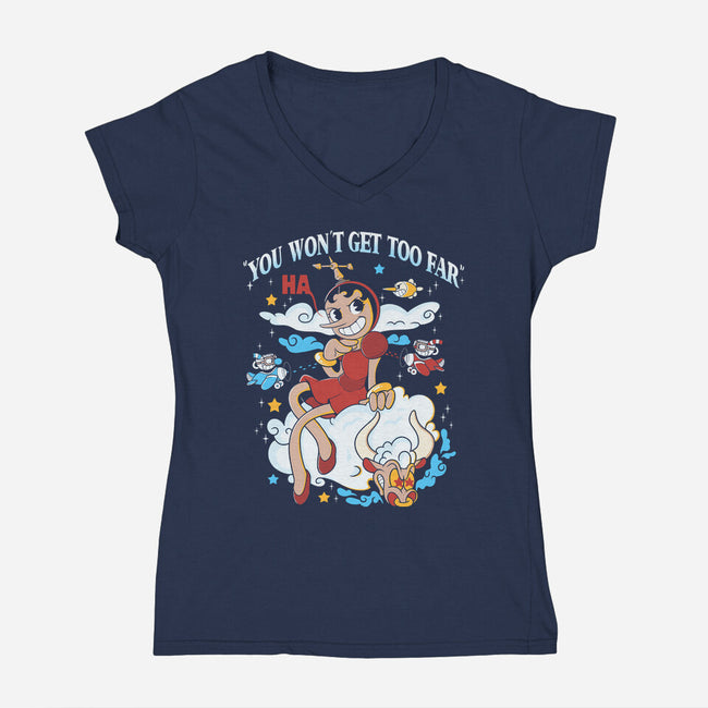 Sky Boss-womens v-neck tee-Douglasstencil