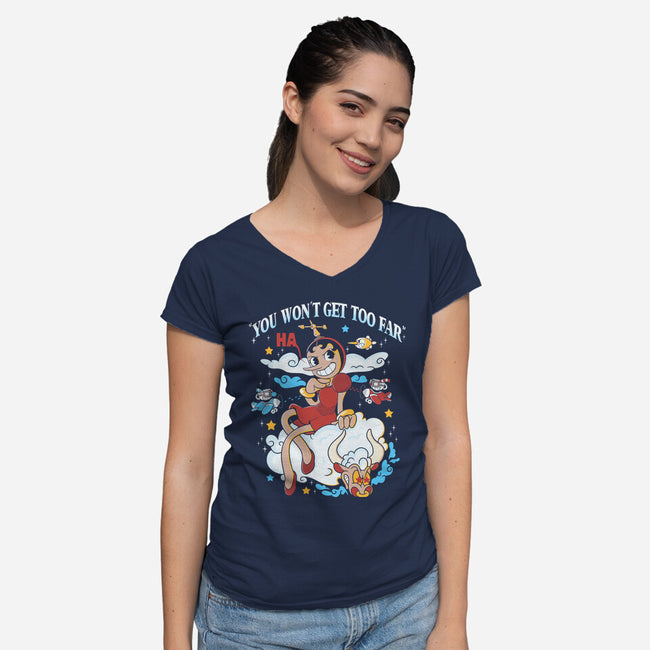 Sky Boss-womens v-neck tee-Douglasstencil