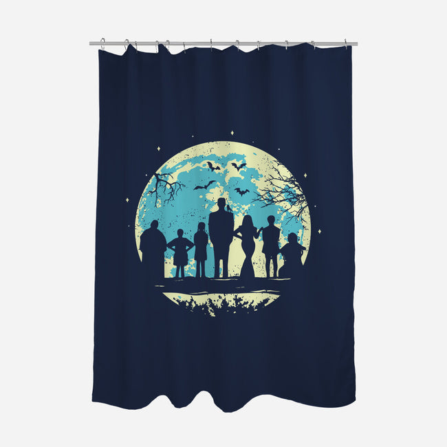 Addams Moon-none polyester shower curtain-turborat14