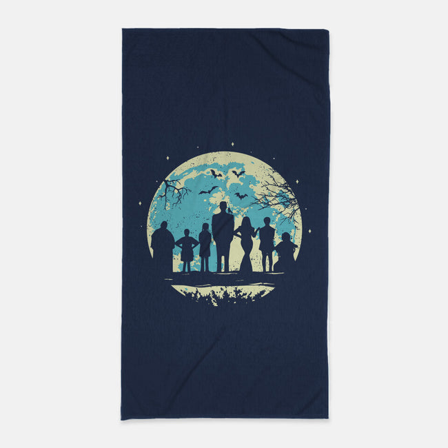 Addams Moon-none beach towel-turborat14