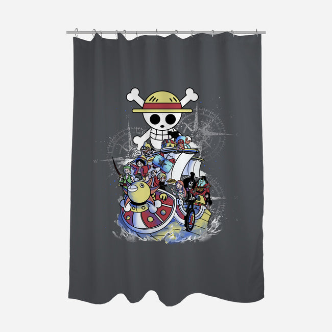 Straw Hat Crew-none polyester shower curtain-fanfabio