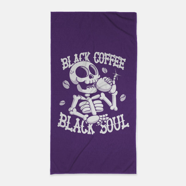 Black Coffee Soul-none beach towel-estudiofitas