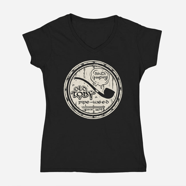 Old Toby Pipe-Weed-womens v-neck tee-belial90