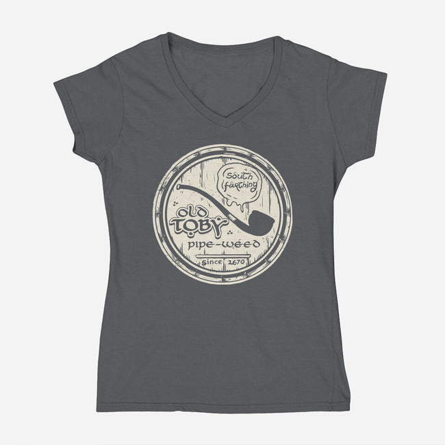 Old Toby Pipe-Weed-womens v-neck tee-belial90