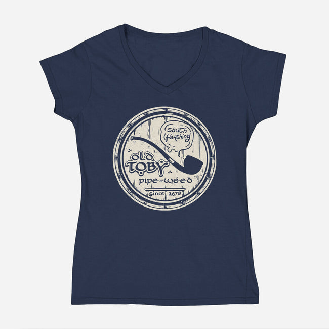 Old Toby Pipe-Weed-womens v-neck tee-belial90