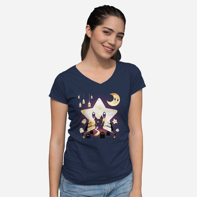 HalloweenStar-womens v-neck tee-Vallina84