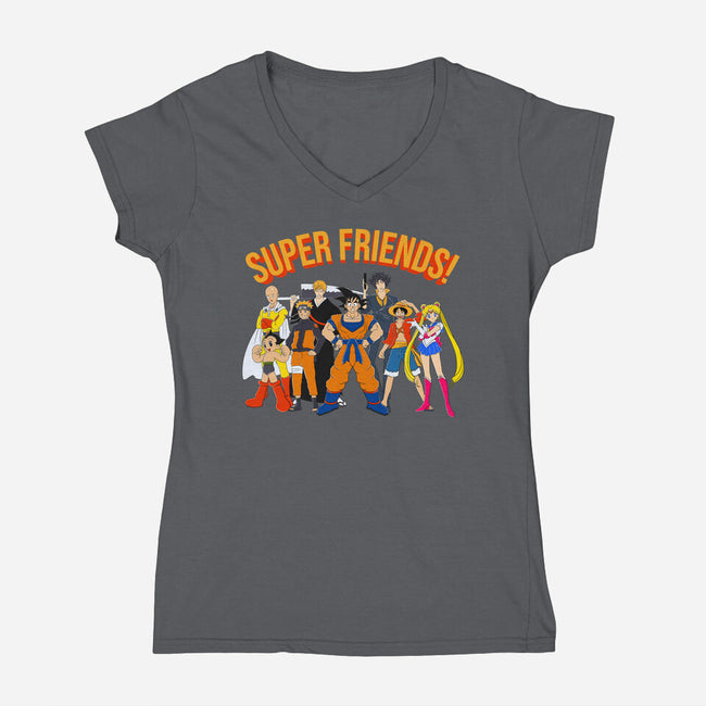 Super Anime Friends-womens v-neck tee-Gomsky