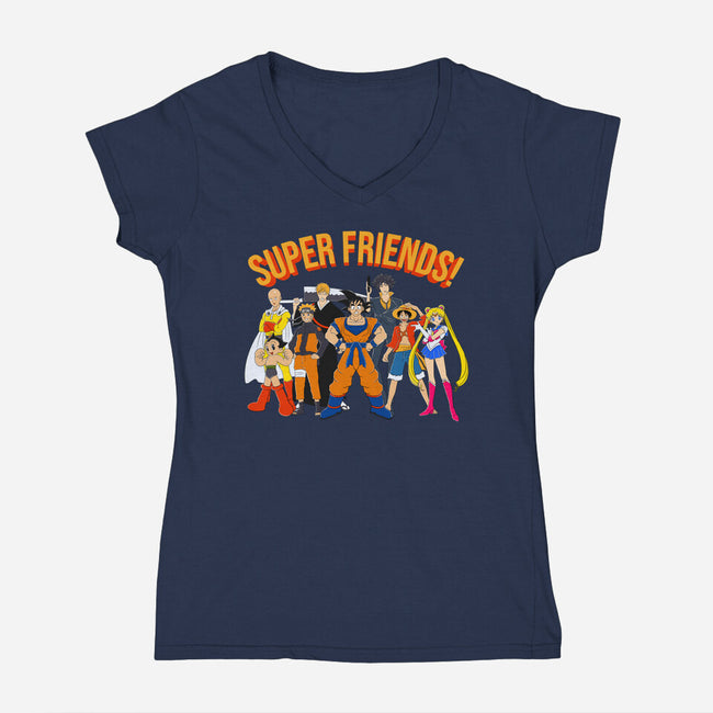 Super Anime Friends-womens v-neck tee-Gomsky