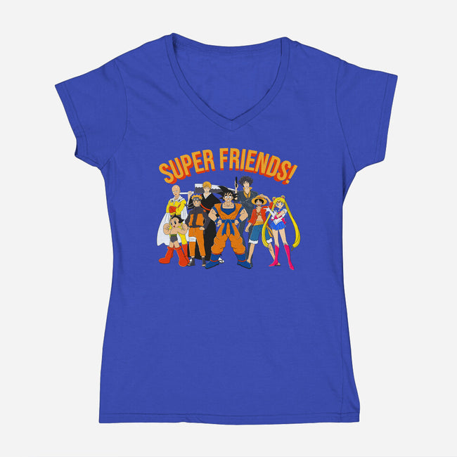 Super Anime Friends-womens v-neck tee-Gomsky