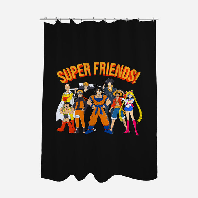 Super Anime Friends-none polyester shower curtain-Gomsky