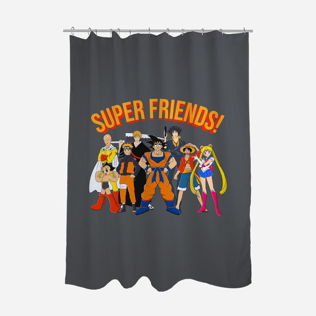 Super Anime Friends-none polyester shower curtain-Gomsky