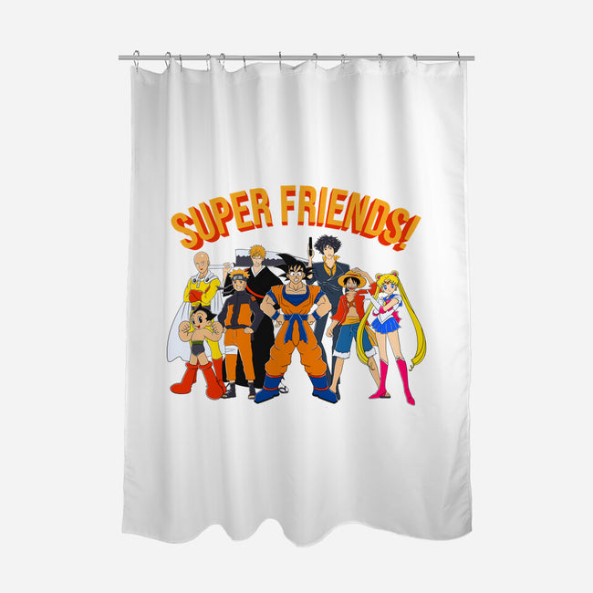 Super Anime Friends-none polyester shower curtain-Gomsky