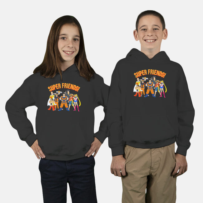 Super Anime Friends-youth pullover sweatshirt-Gomsky