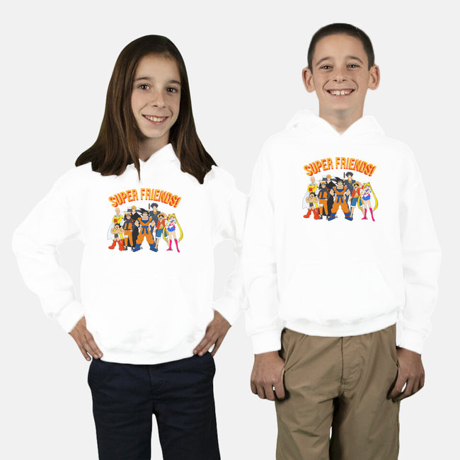 Super Anime Friends-youth pullover sweatshirt-Gomsky