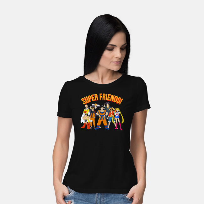 Super Anime Friends-womens basic tee-Gomsky