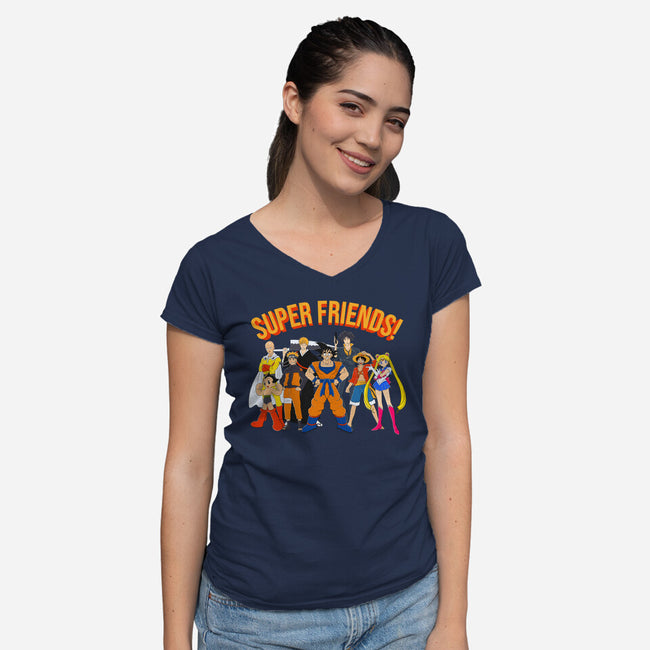 Super Anime Friends-womens v-neck tee-Gomsky