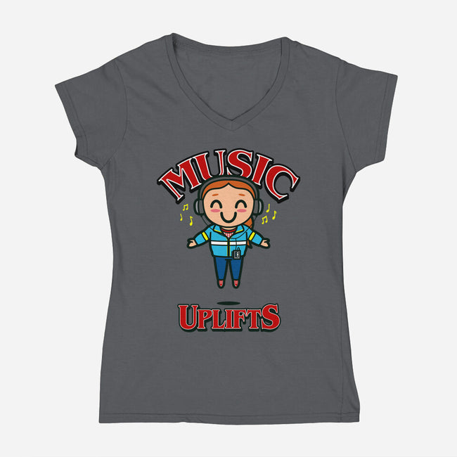 Music Uplifts-womens v-neck tee-Boggs Nicolas