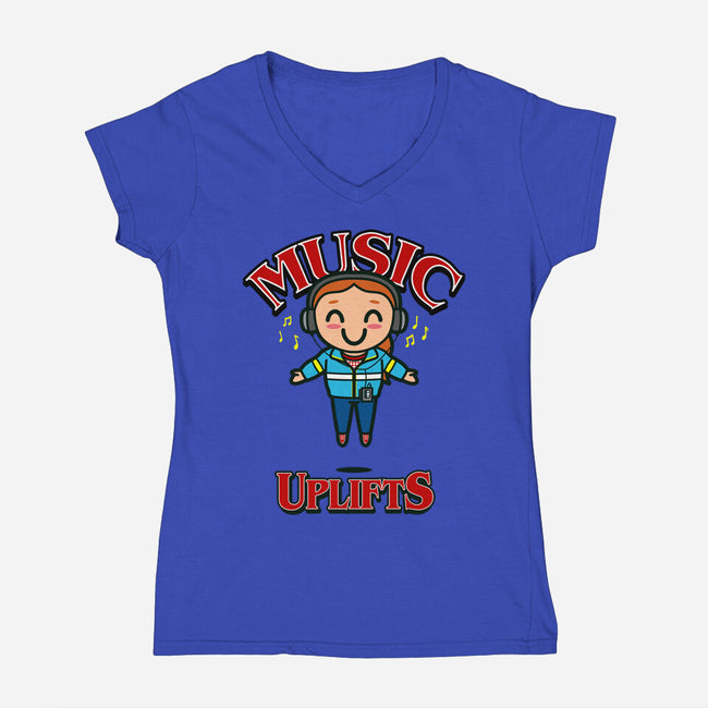 Music Uplifts-womens v-neck tee-Boggs Nicolas