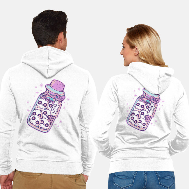 Creepy Skulls-unisex zip-up sweatshirt-xMorfina