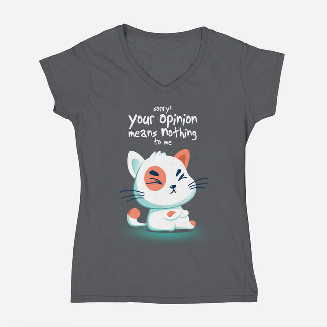 Your Opinion Means Nothing-womens v-neck tee-erion_designs
