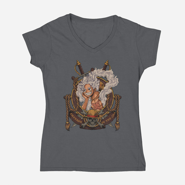 Emperor Sun God-womens v-neck tee-Badbone Collections