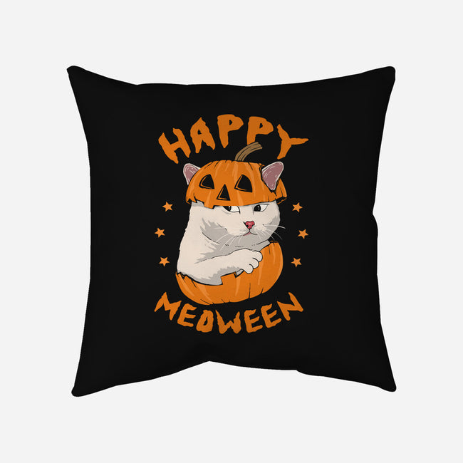 Happy Meoween-none removable cover w insert throw pillow-marsdkart