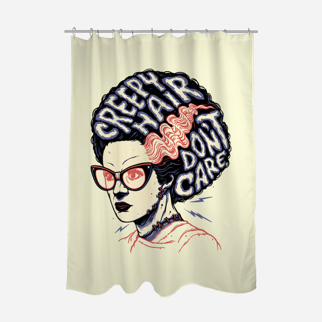 Creepy Hair-none polyester shower curtain-momma_gorilla