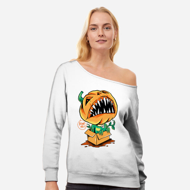 Horror Pet-womens off shoulder sweatshirt-spoilerinc