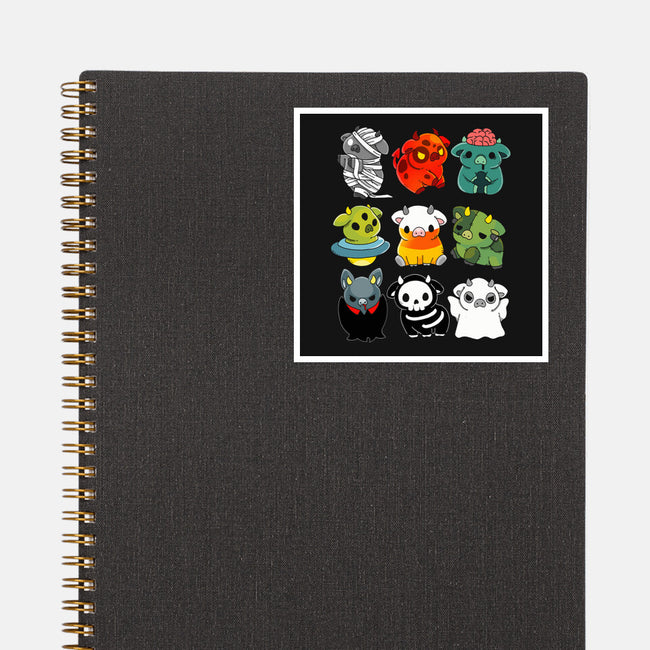 Halloween Cow-none glossy sticker-Vallina84