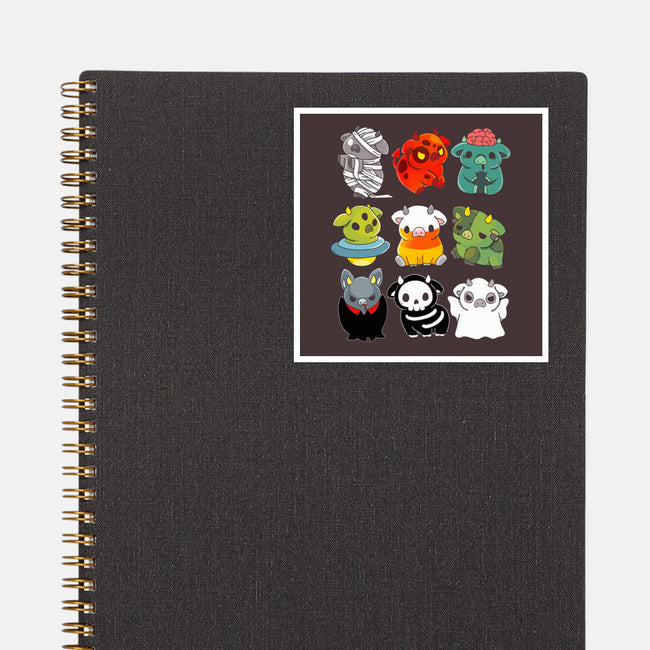 Halloween Cow-none glossy sticker-Vallina84