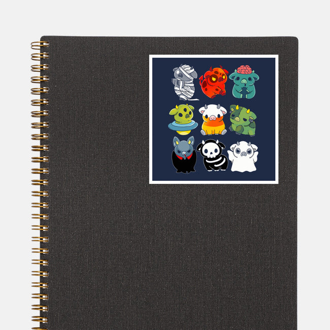 Halloween Cow-none glossy sticker-Vallina84