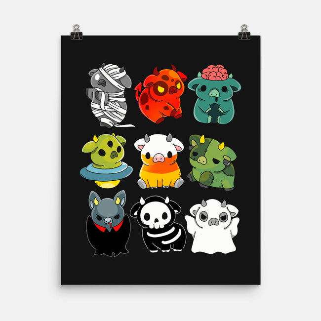 Halloween Cow-none matte poster-Vallina84