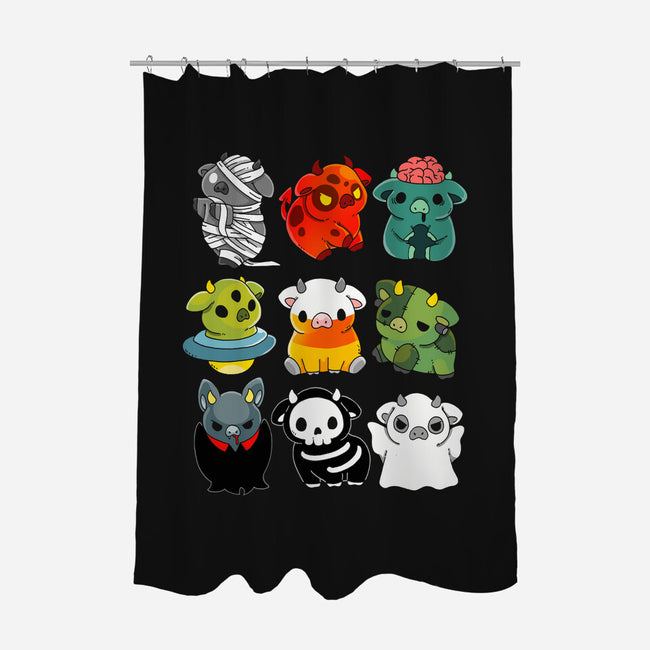 Halloween Cow-none polyester shower curtain-Vallina84