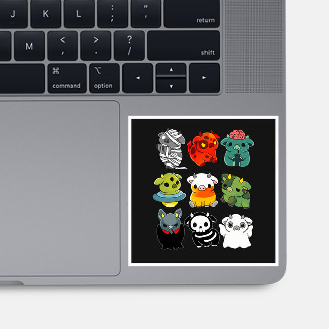 Halloween Cow-none glossy sticker-Vallina84