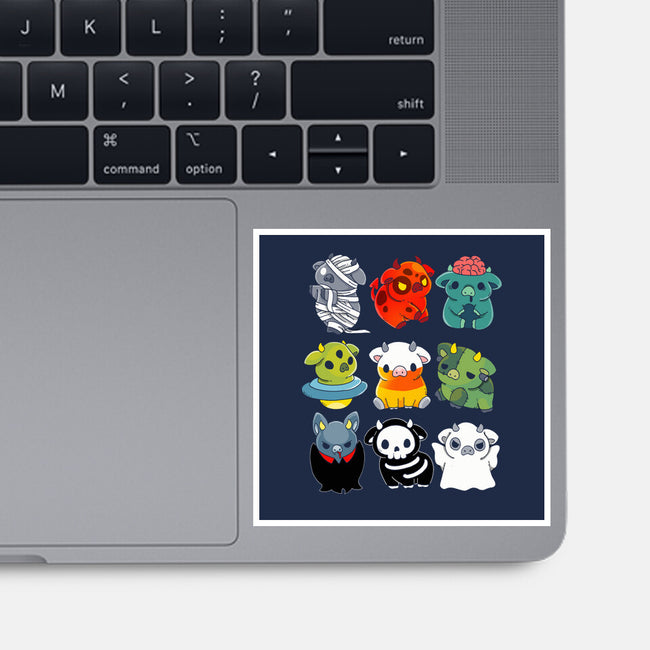Halloween Cow-none glossy sticker-Vallina84