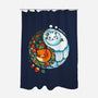 YinYang Foxes-none polyester shower curtain-Vallina84