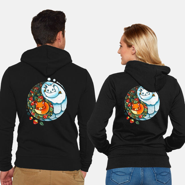 YinYang Foxes-unisex zip-up sweatshirt-Vallina84