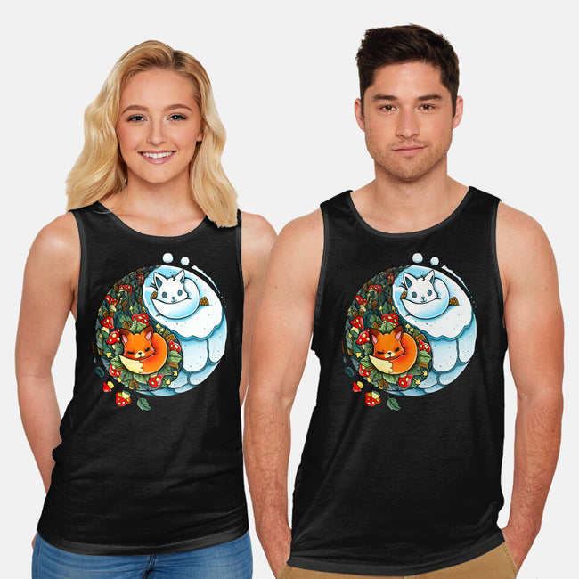 YinYang Foxes-unisex basic tank-Vallina84