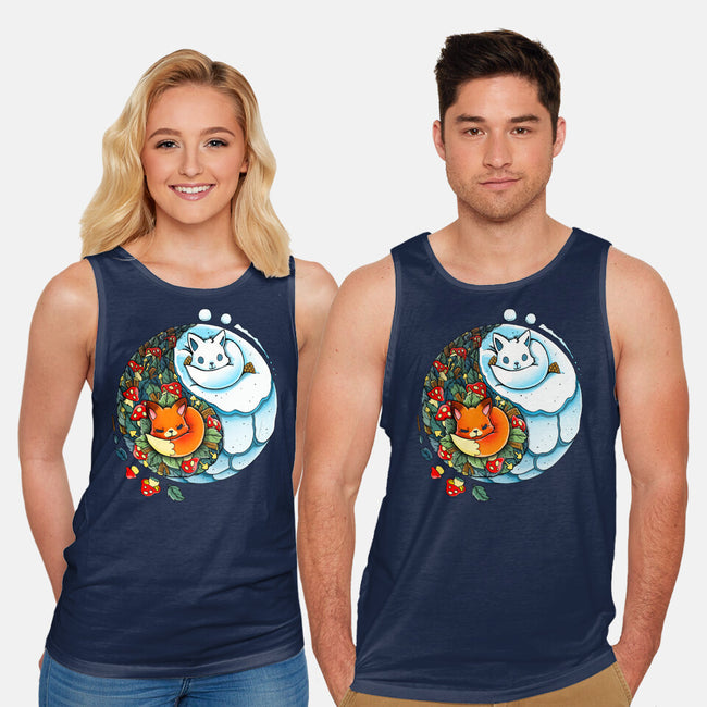 YinYang Foxes-unisex basic tank-Vallina84