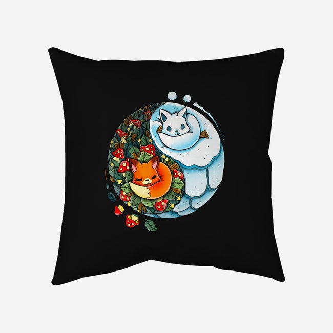 YinYang Foxes-none removable cover w insert throw pillow-Vallina84