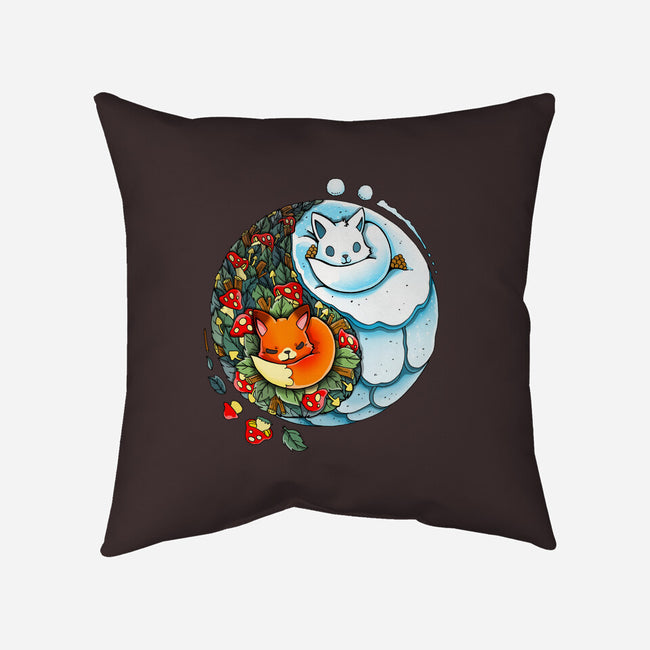 YinYang Foxes-none removable cover w insert throw pillow-Vallina84