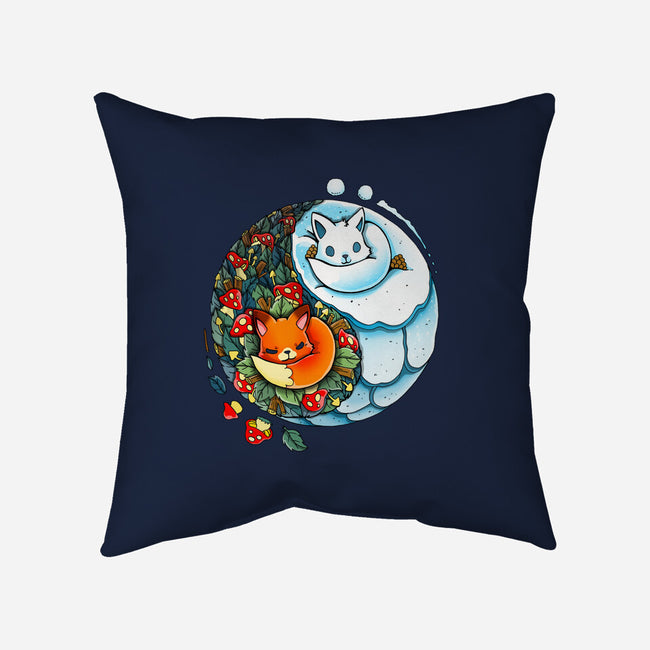YinYang Foxes-none removable cover throw pillow-Vallina84