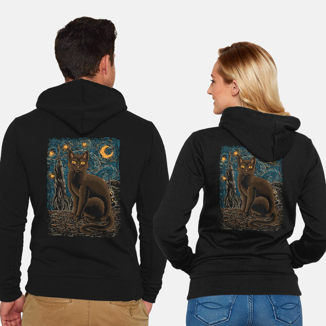 Starry Night-unisex zip-up sweatshirt-Thiago Correa