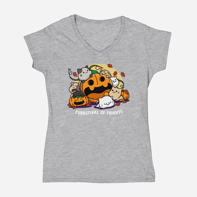 Furrstival Of Frights-womens v-neck tee-bloomgrace28