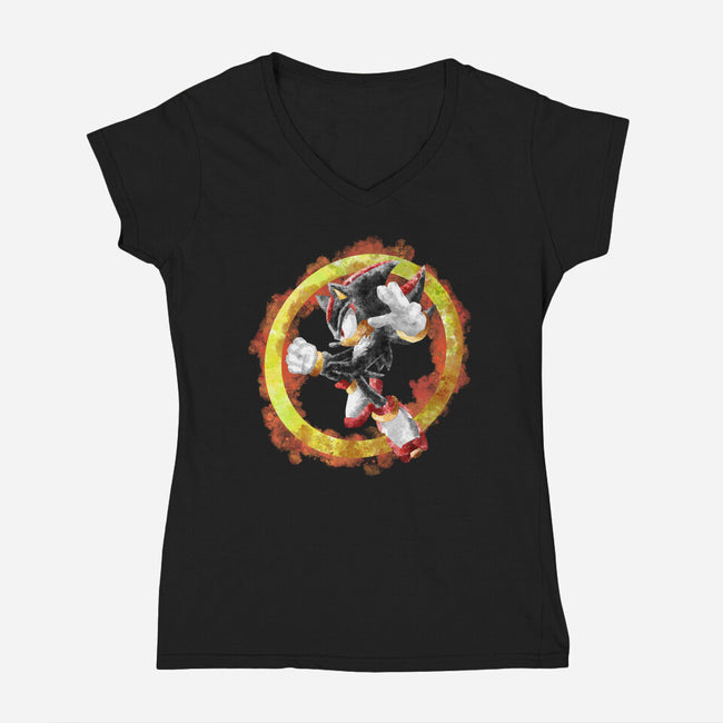 Shadow Splash-womens v-neck tee-nickzzarto