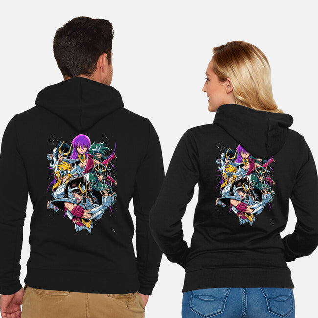 Zodiac Heroes-unisex zip-up sweatshirt-Conjura Geek