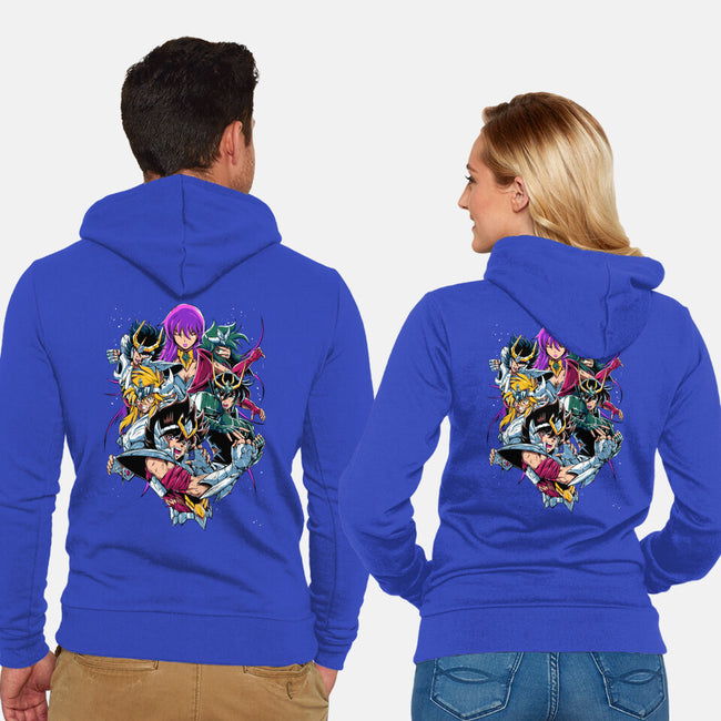 Zodiac Heroes-unisex zip-up sweatshirt-Conjura Geek