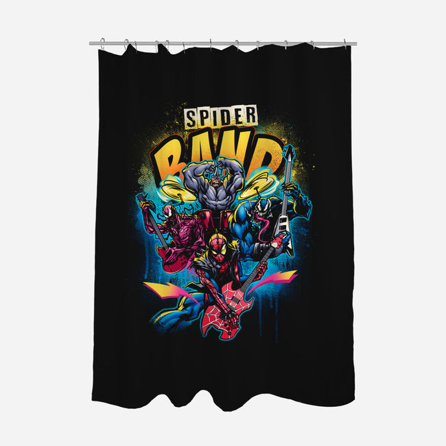 Spider Band-none polyester shower curtain-Conjura Geek